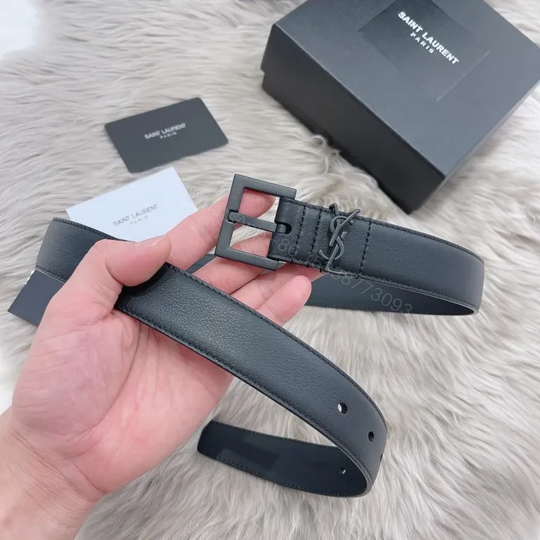 View 6 of Black Leather Belt Bag - Signature Hardware, Structured Luxury, Saint Laurent