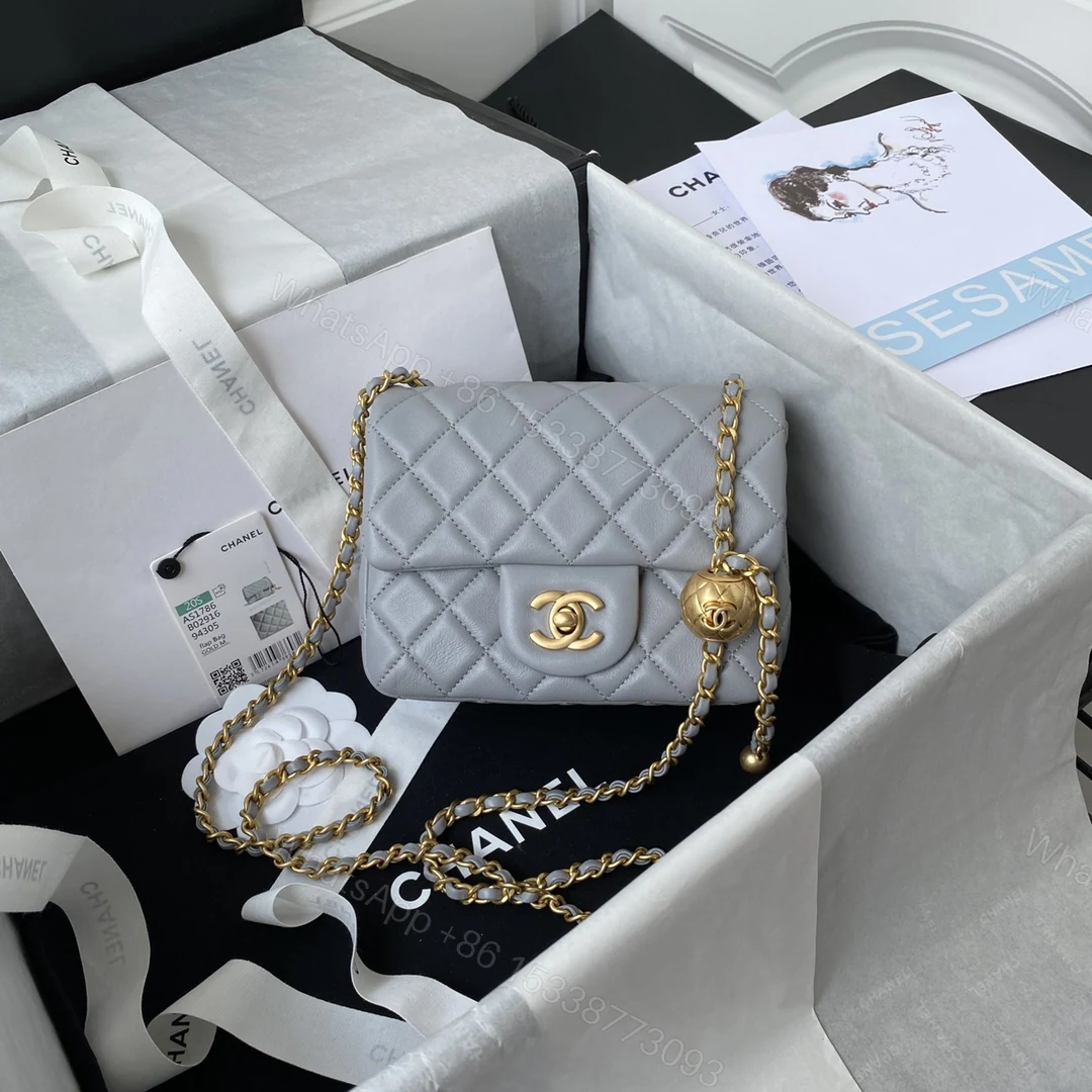 CHANEL高仿灰色金球鏈條包 女士菱格精品手袋 高級氣質百搭款 — view 1