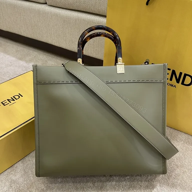 View 3 of Bold Leather Tote â€” Fendi Flair, Structured Luxury Tote