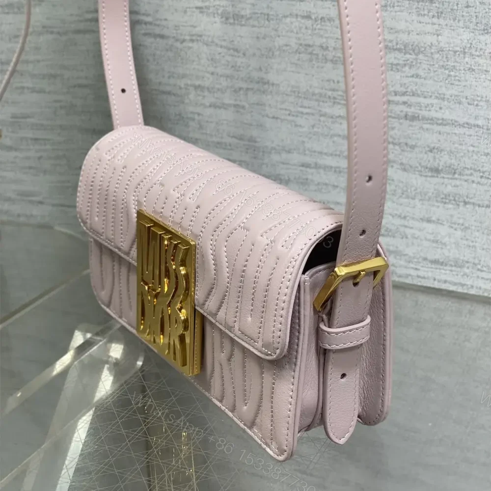 View 4 of 高仿Dior*Miss系列M261M05N衍縫線小牛皮腋下包粉色免檢版