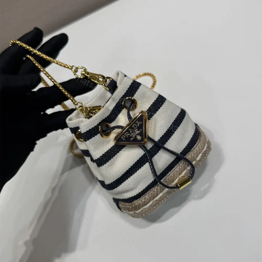 View 3 of 高仿Prada*Mariner系列1NR16H水桶包藍黑Mini免檢版