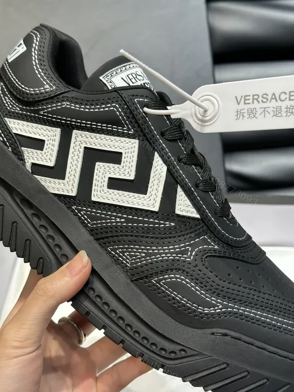 View 2 of Versace-Inspired London Runner Sneakers: Black, Premium Leather