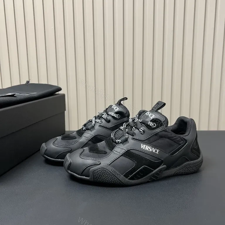 View 5 of Black Versace-Inspired Luxe Sneaker: Subtle Branding, All-Day Comfort