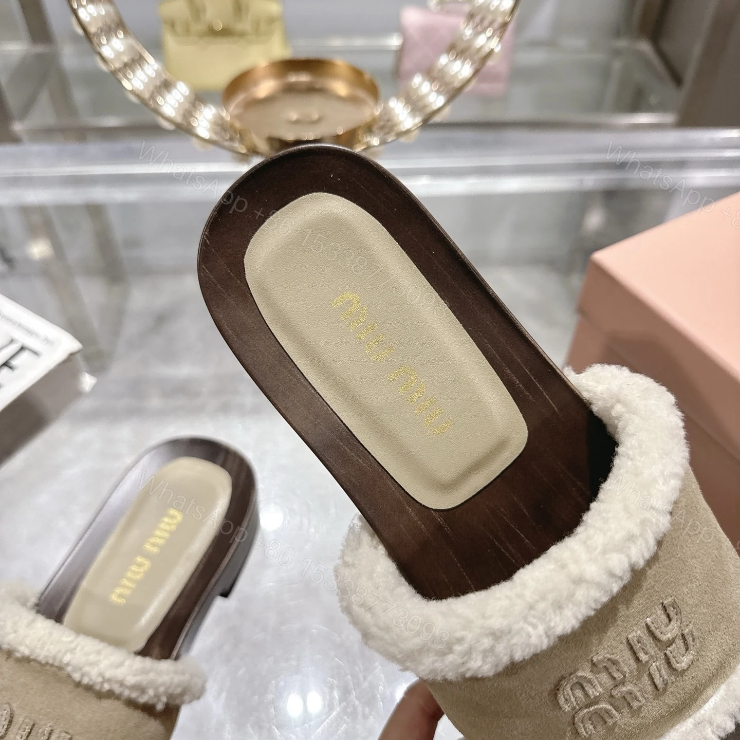 View 8 of MIUMIU SUEDE CLOGS DESERT BEIGE 5Z505E Z0G F0F24 F ZF30