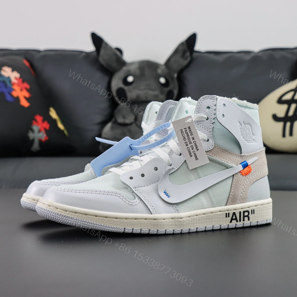 View 9 of Off-White × Air Jordan 1 Retro High Euro Reps