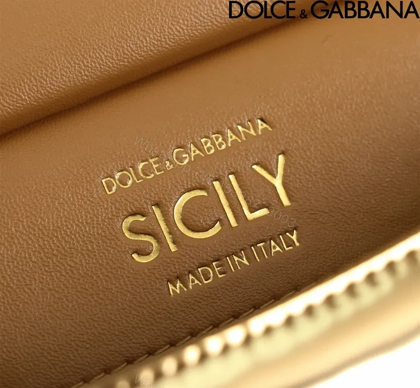 View 8 of Gleaming Gold Satchel â€” Premium Calfskin, Gold-Tone Hardware, Crossbody Ready, Dolce & Gabbana Bag