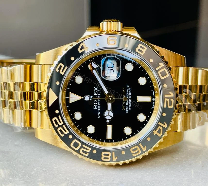 View 3 of EWF Factory 1:1 Rolex GMT-Master II 126718GRNR 904L YG Black Dial Dots VR3285