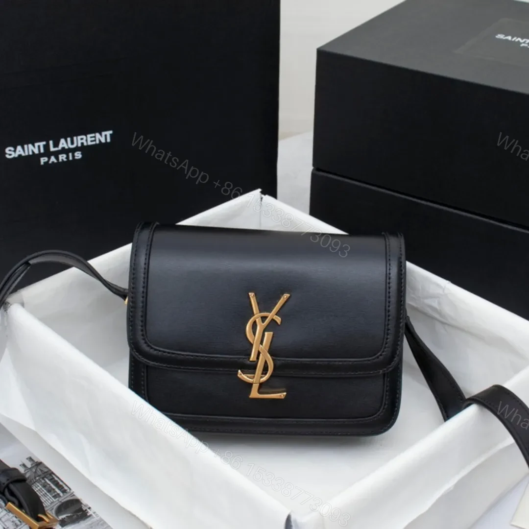 Saint Laurent YSL Solferino Small Leather Satchel Shoulder Bag in Black — view 1