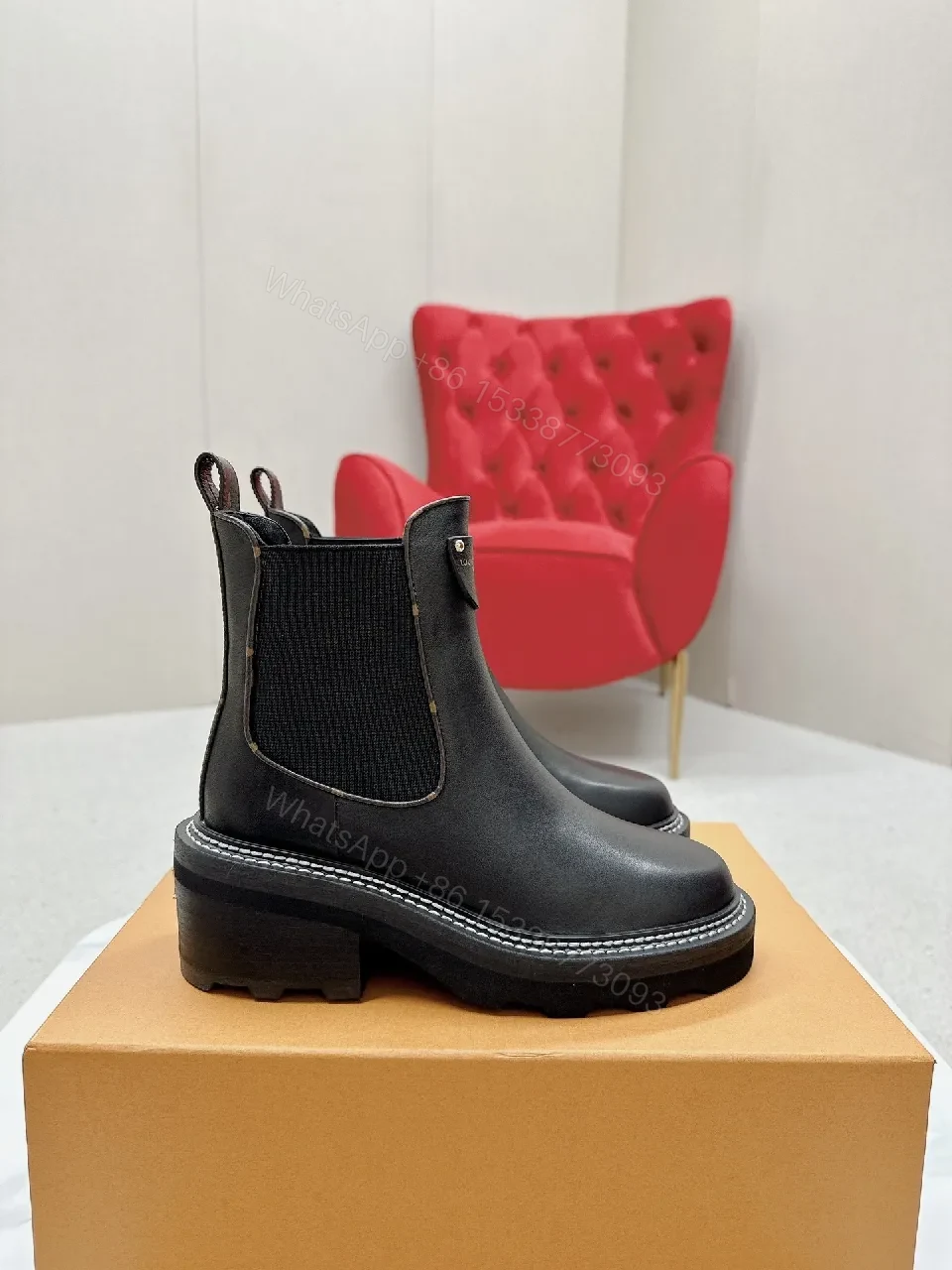 View 4 of Smooth Leather Chelsea Boots: All-Day Comfort, Black, Slim Profile