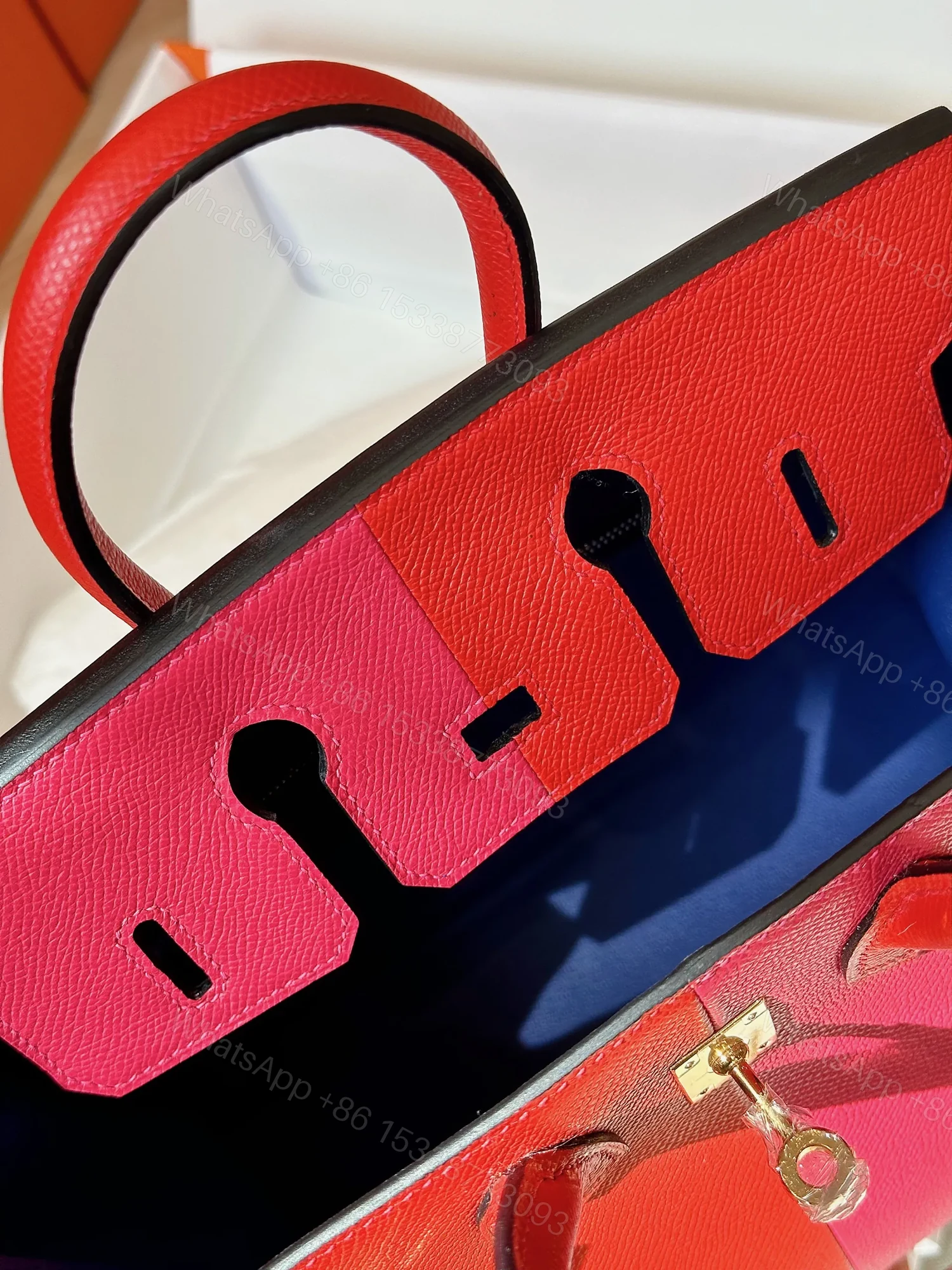 View 6 of HN 25 Pink/Red Epson Leather Gold Hardware