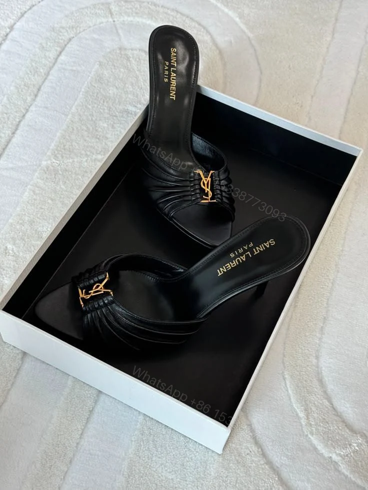 View 5 of YSL FIRST COPY LUXURY PARTY-WEAR HEELS FOR WOMEN SANDALS