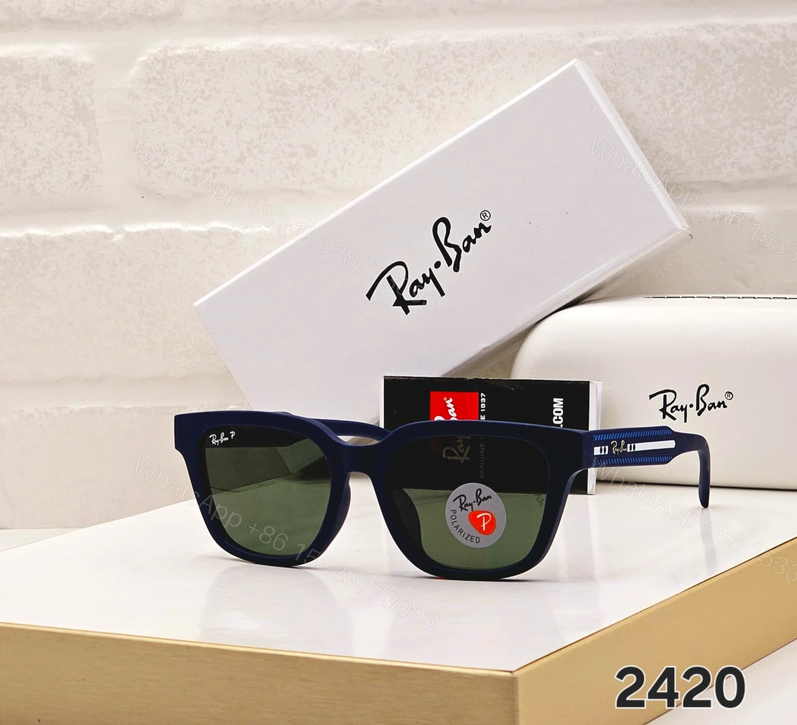 View 7 of Ray-Ban Square Sunglasses Black-Grey
