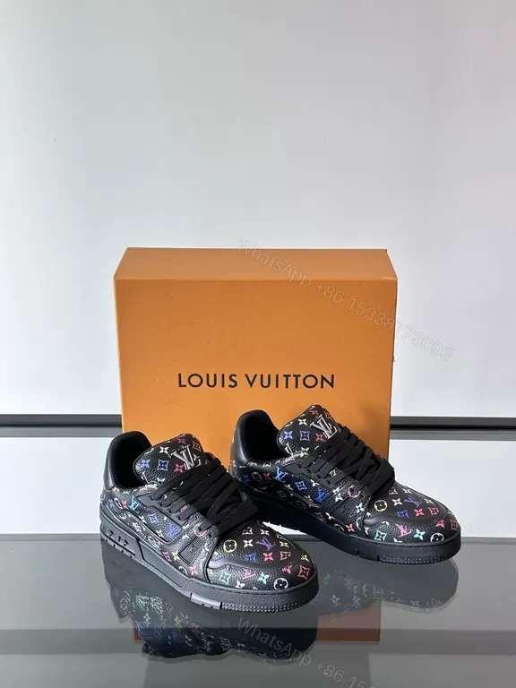 View 8 of Bold Motif Multicolor LV-Inspired High-Top Sneakers