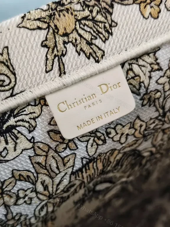 View 3 of Chic Floral Structured Tote with Dior Branding