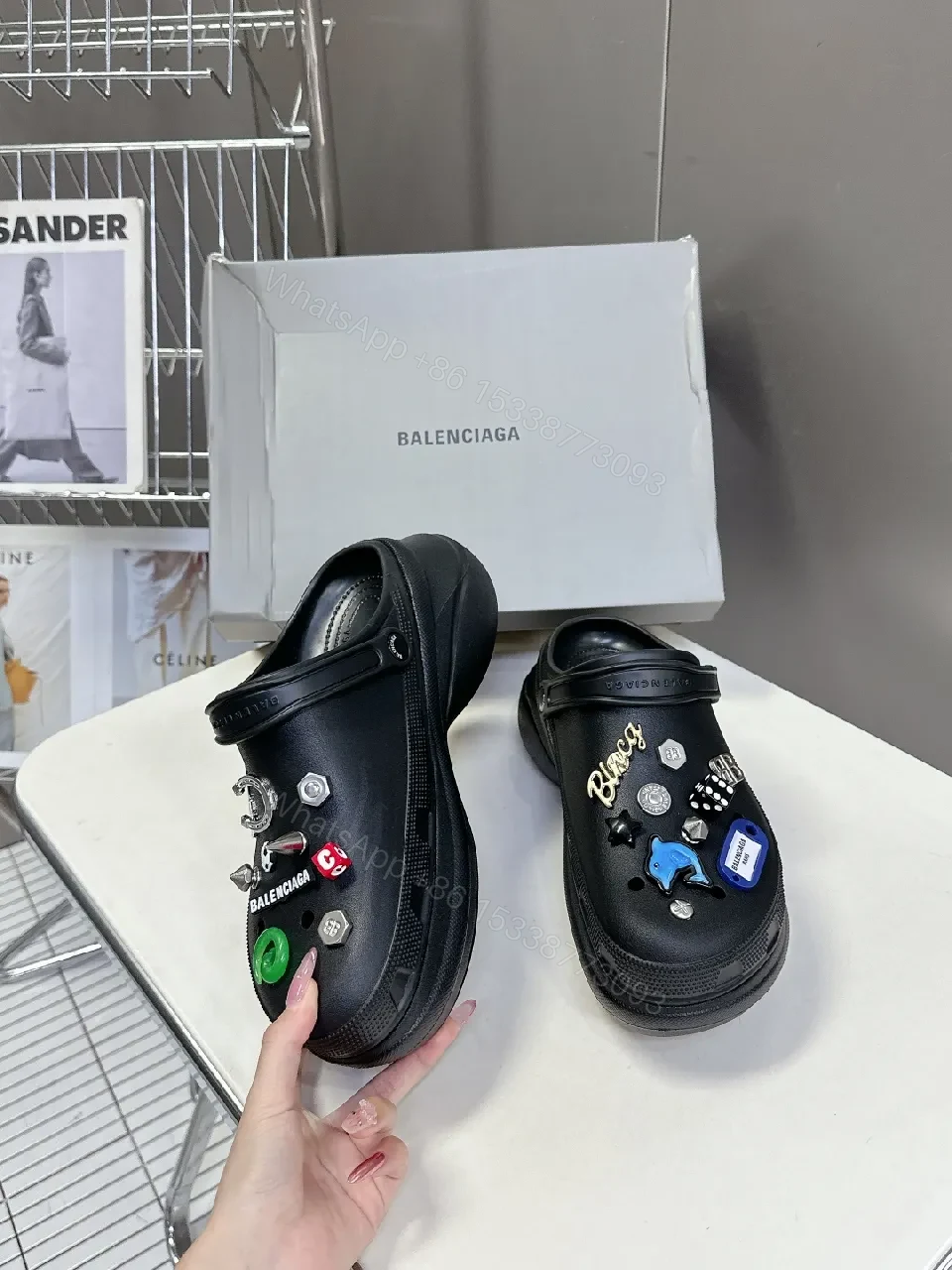 View 6 of Bold Black Slip-Ons: Luxe Embellished Couture Sneaker