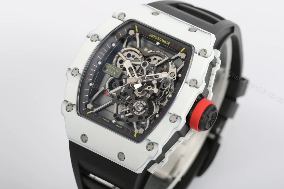 View 3 of Richard Mille RM35-01 NTPT Carbon Fiber RMUL3 White Gemstone Skeleton Watch RM35-01-CF-RMUL3-WG