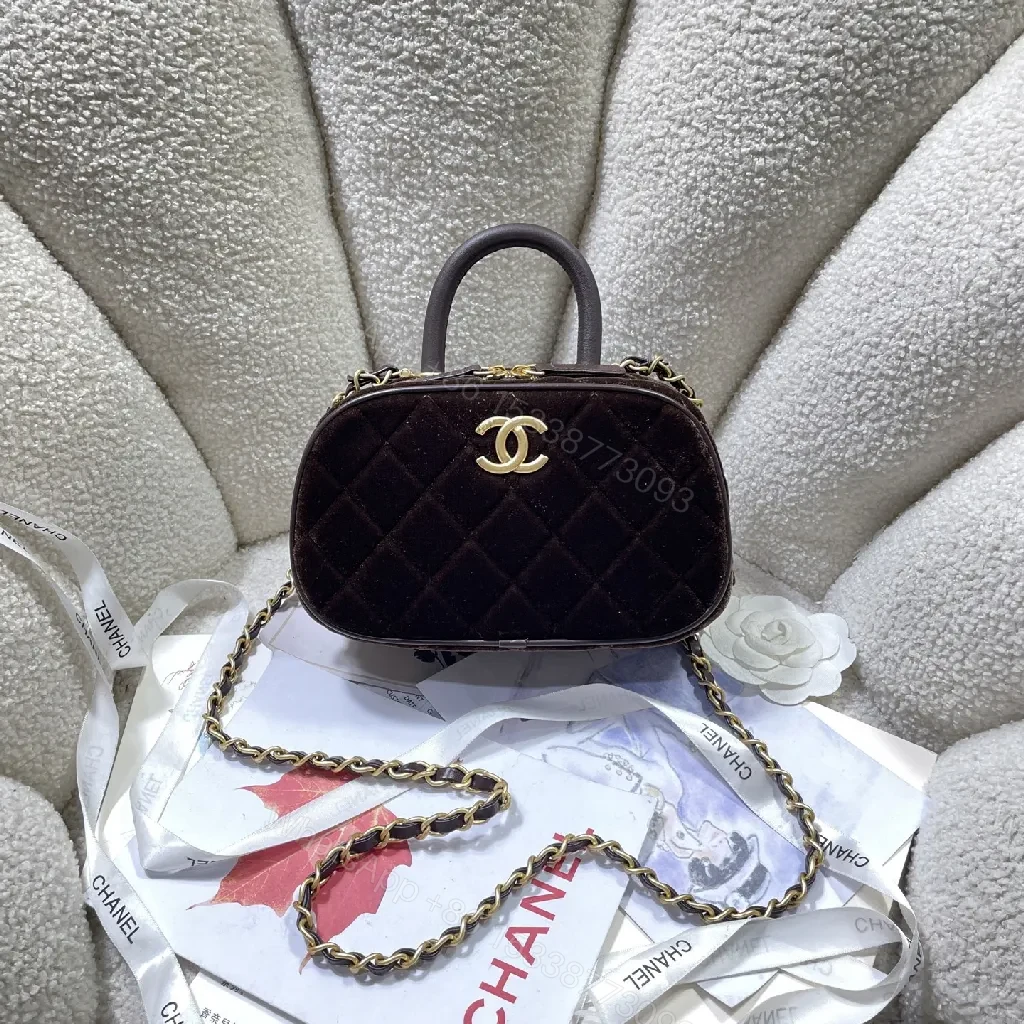 Velvet Mini Bag: Lux Velvet Curves with Gold Hardware — view 1