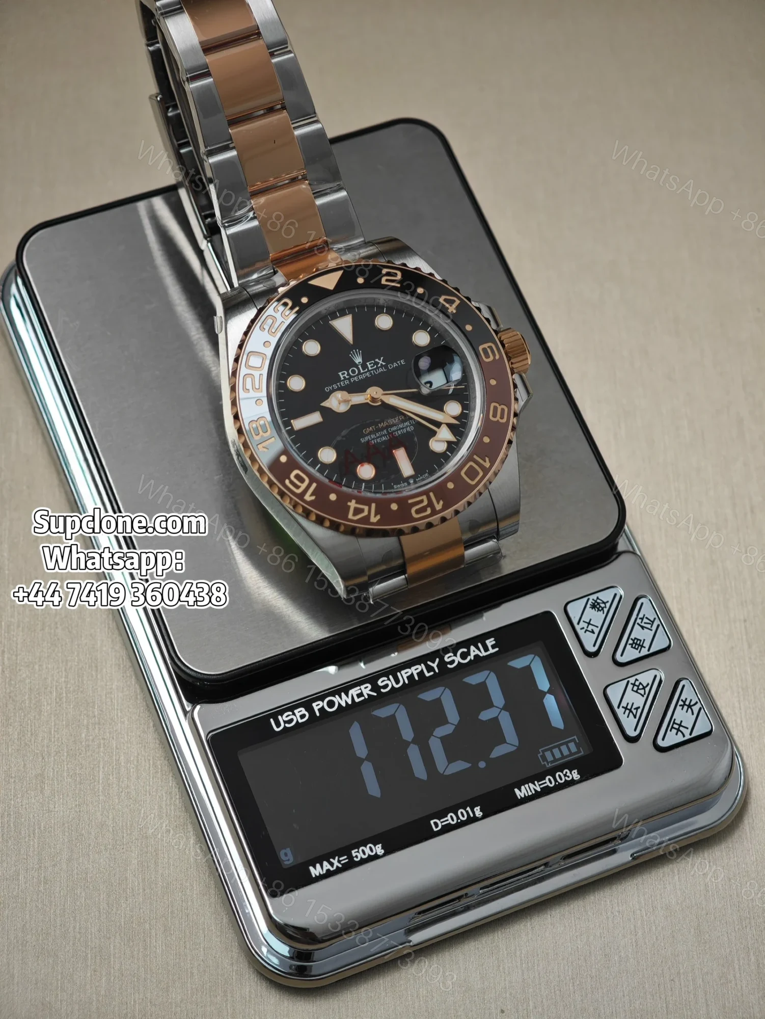 View 16 of Rolex Super Clone Watches 1:1 Root Beer GMT-Master II 126711CHNR 3285 Movement Weighted