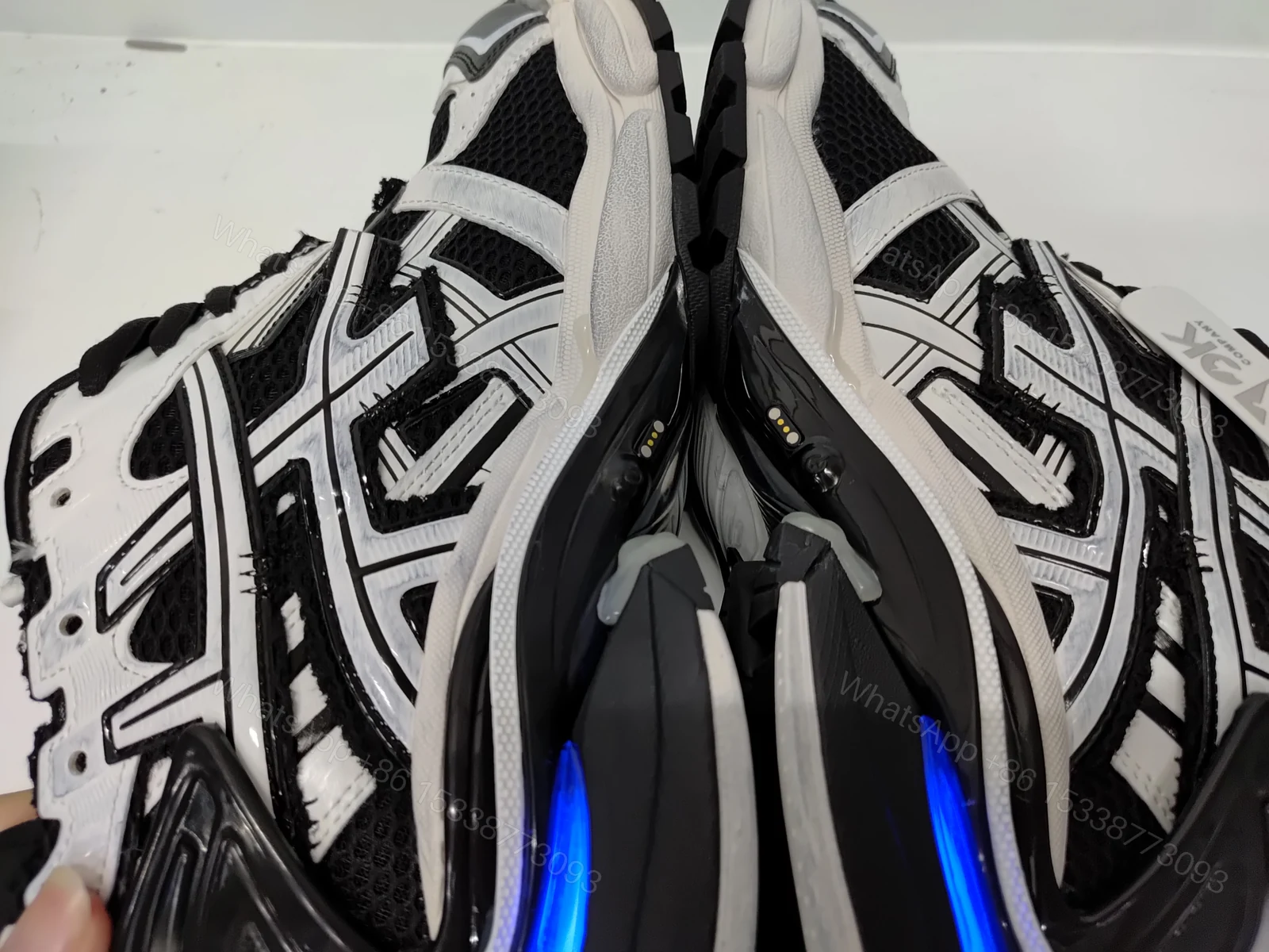 View 2 of Balenciaga RUNNER LED SNEAKER IN BLACK AND WHITE