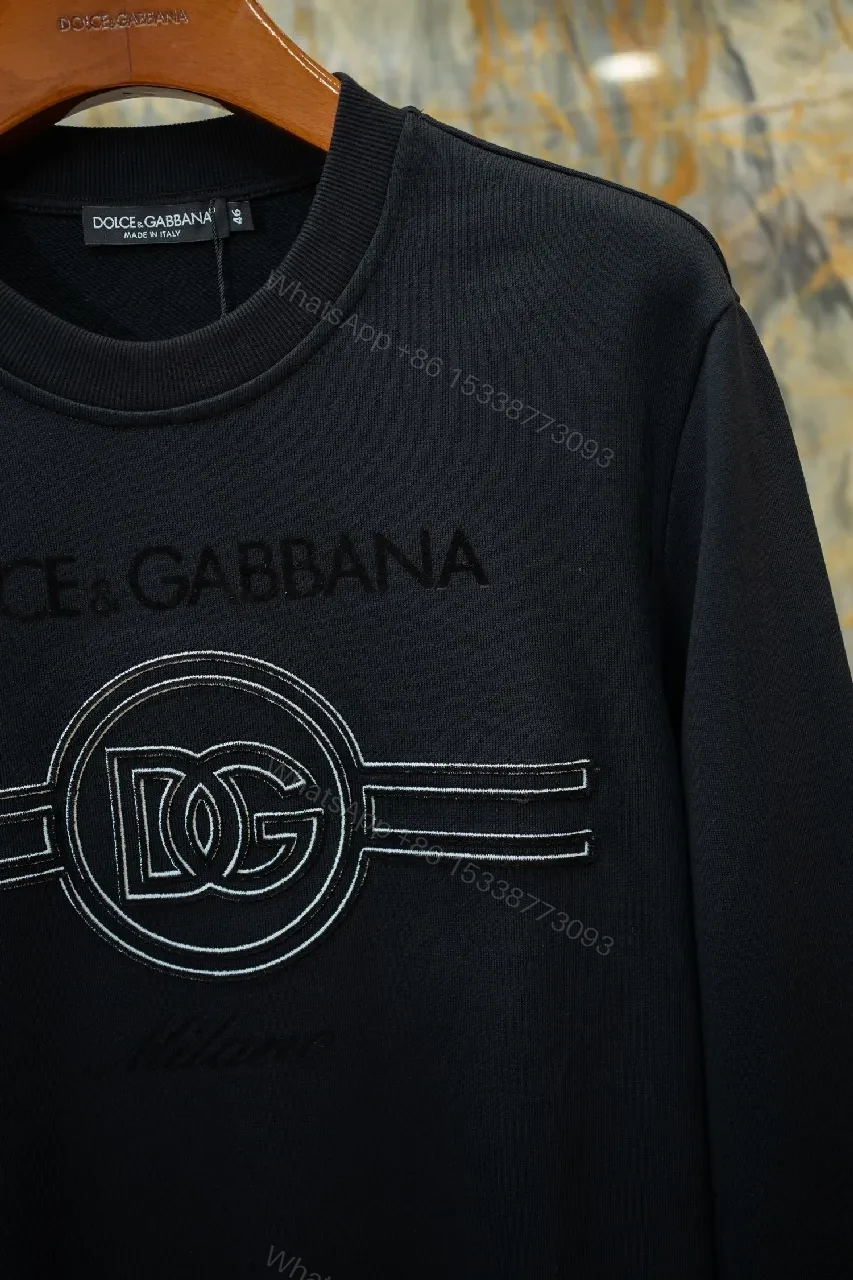 View 2 of Black Embroidered Logo Sweatshirt – Luxe Streetwear Essential