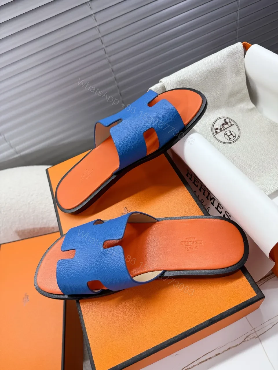 View 8 of Blue Coral Slip-On Sandals | Luxury Leather, Modern Comfort, Signature Detailing