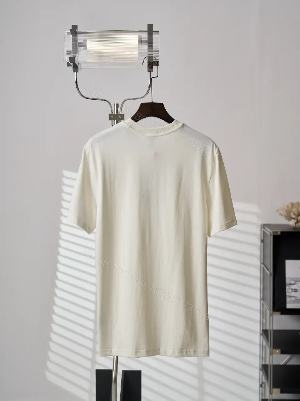 View 5 of Off-White Cream Short-Sleeve Crew Neck T-Shirt with Patch Feature