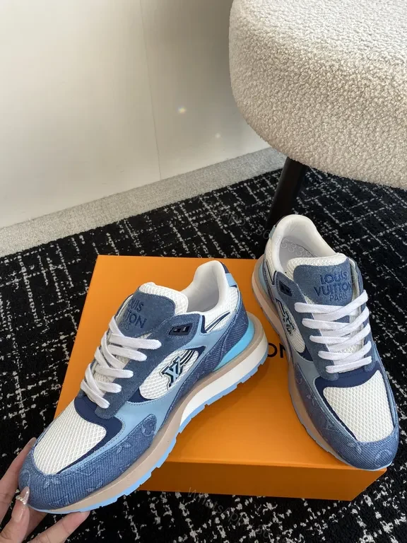 View 6 of Blue Suede-Textured LV-Inspired Sneakers: All-Day Comfort