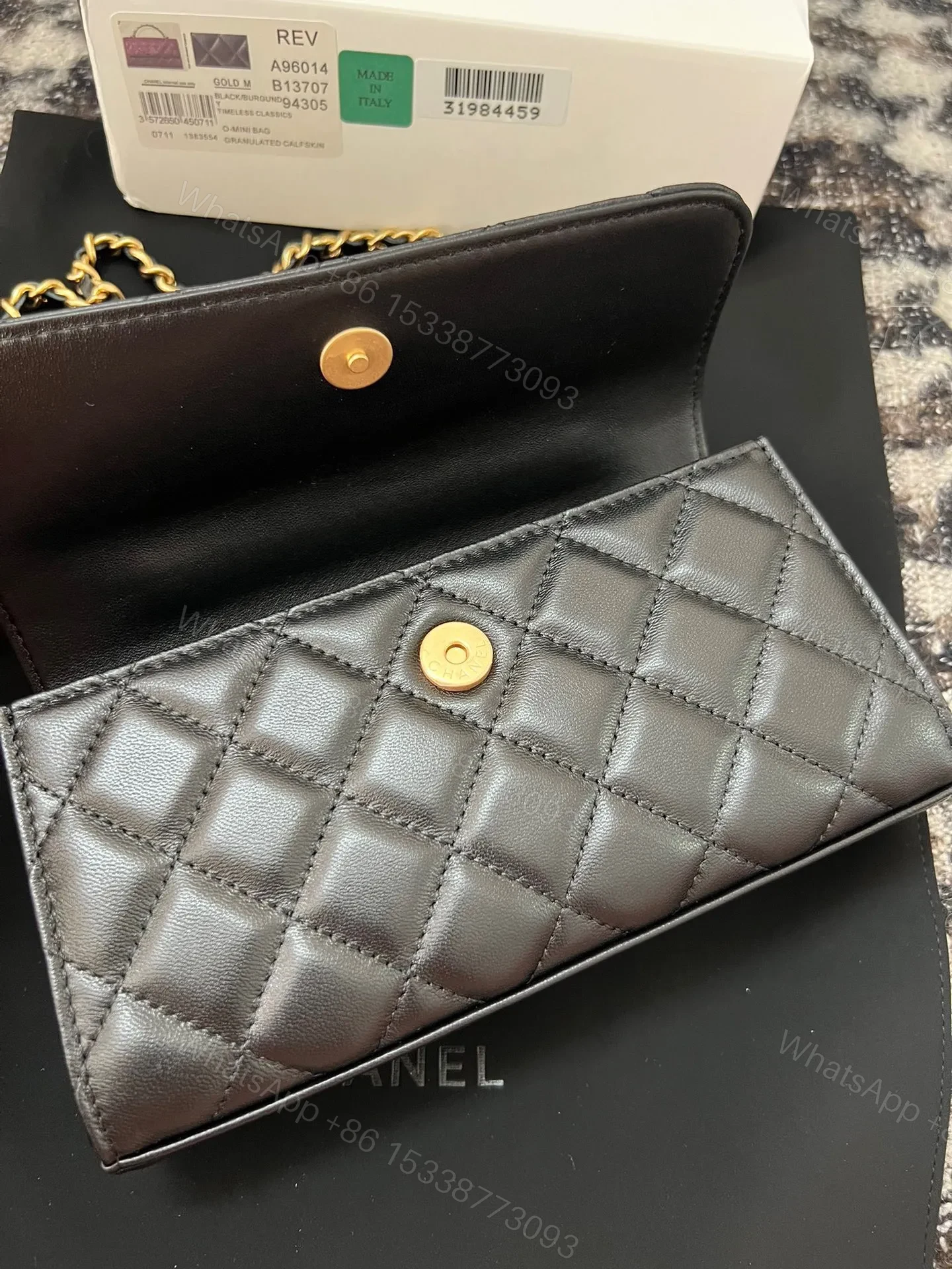 View 3 of Chanel Woc Black Handbags Pearl Handle Plated Lock Gold 19cm