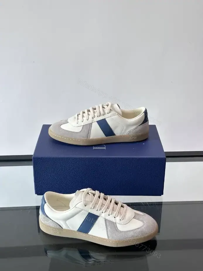 View 5 of DIOR B01 MATCHPOINT SNEAKER BLUE AND WHITE SMOOTH CALFSKIN WITH GRAY SUEDE – CD239