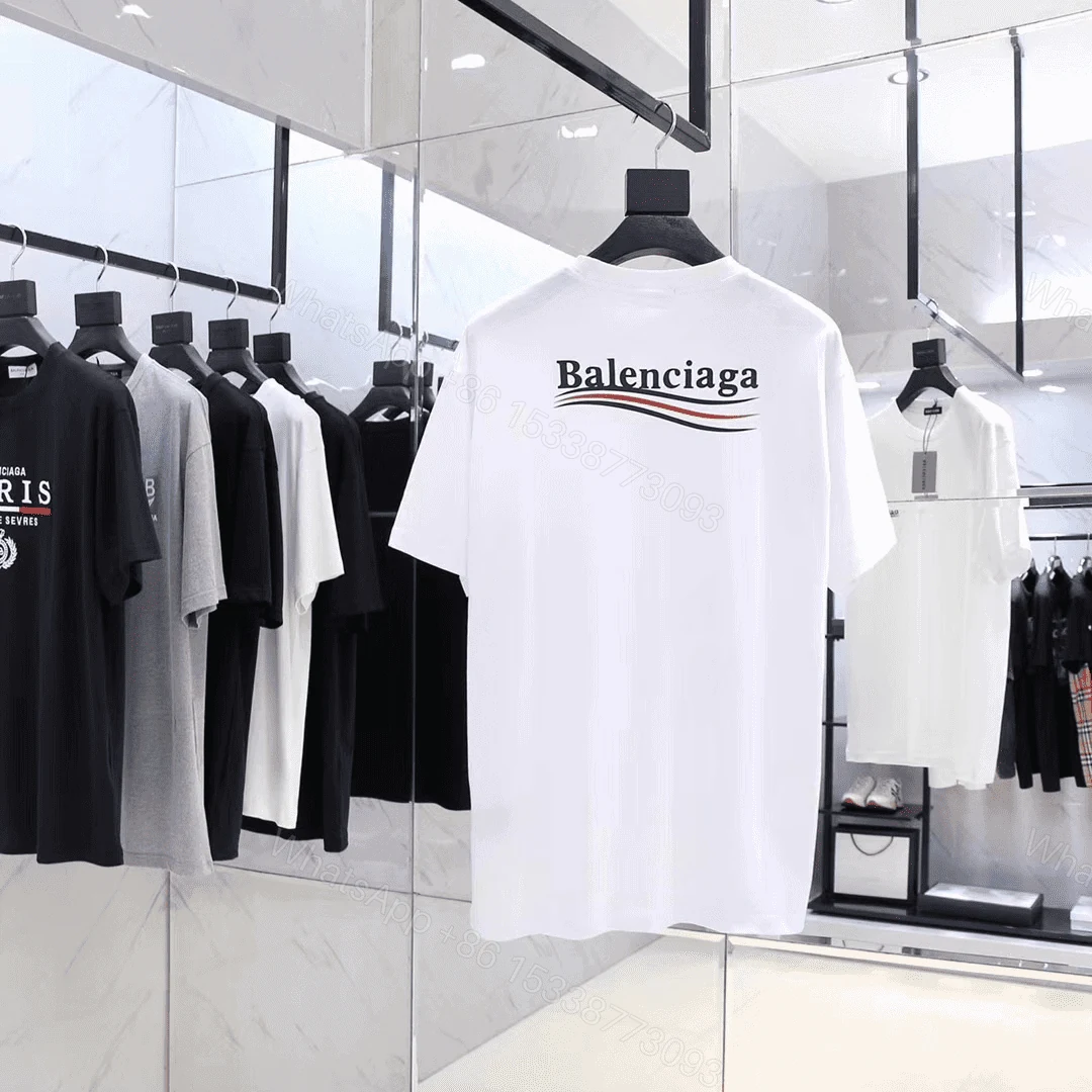 View 3 of BALENCIAGA POLITICAL CAMPAIGN SMALL FIT T-SHIRT IN WHITE VINTAGE JERSEY – BB38
