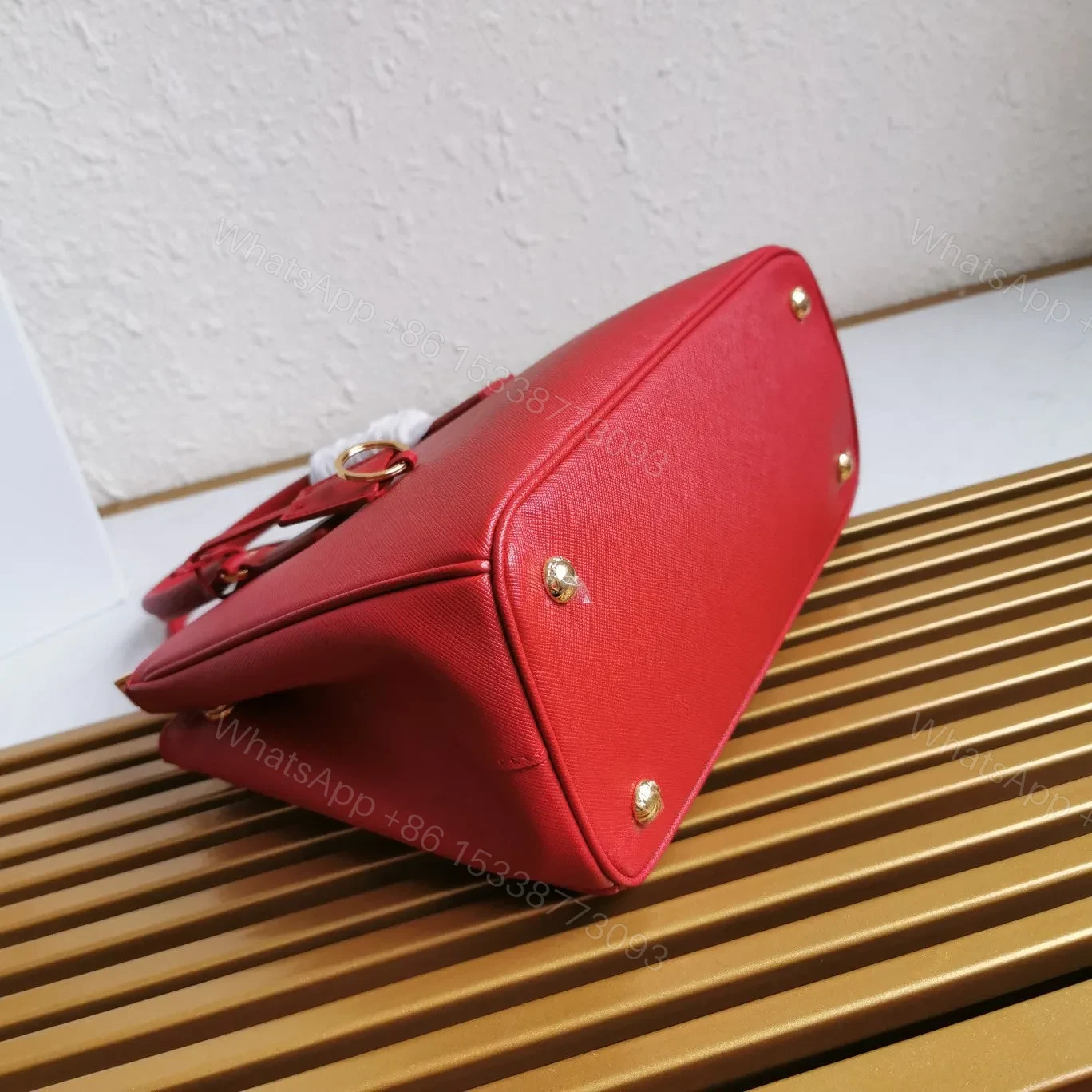 View 3 of MEDIUM GALLERIA 28 RED SAFFIANO LEATHER