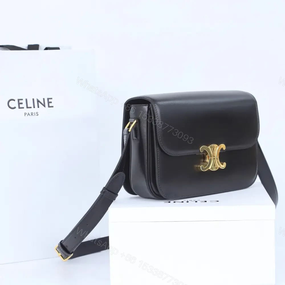 View 3 of 高仿Celine*Triomphe系列手袋187363黑色中號免檢版