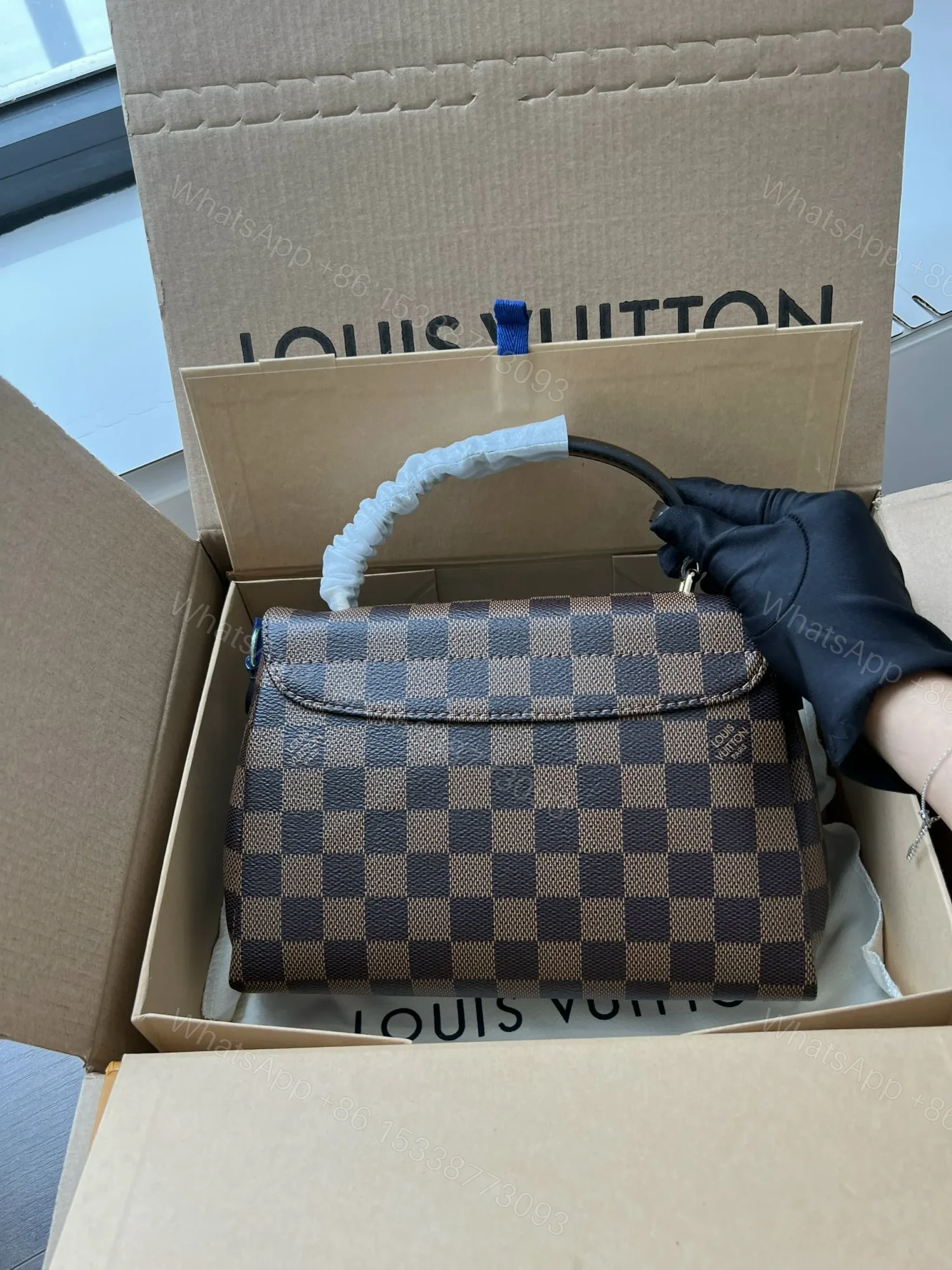 View 8 of Louis Vuitton LV Croisette Like Auth Brown Handbags 25.5cm