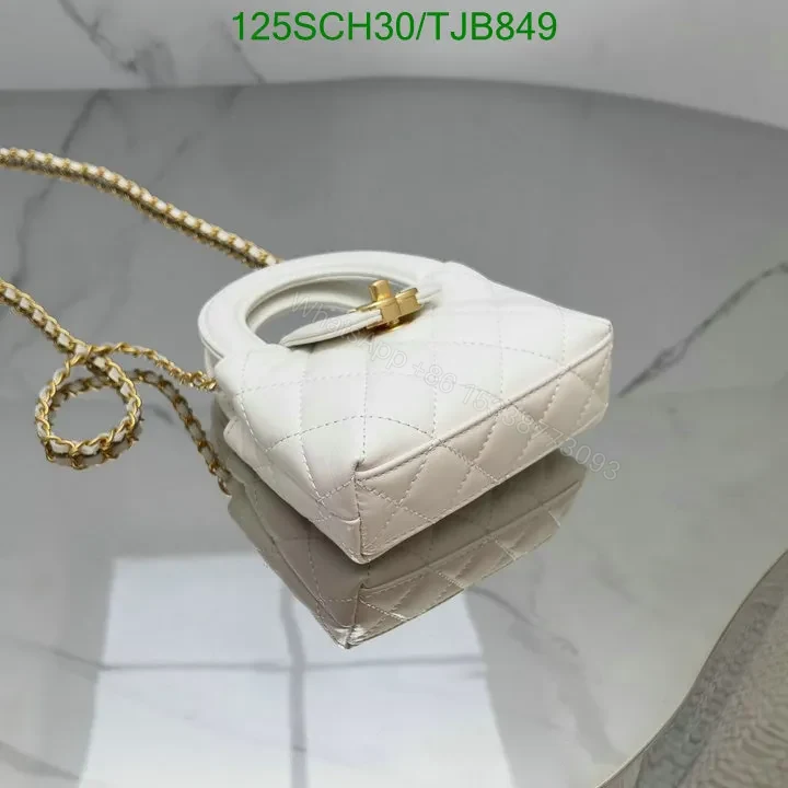 View 6 of Chanel Shiny Aged Calfskin Quilted Mini Nano Kelly Shopper in White CB1234