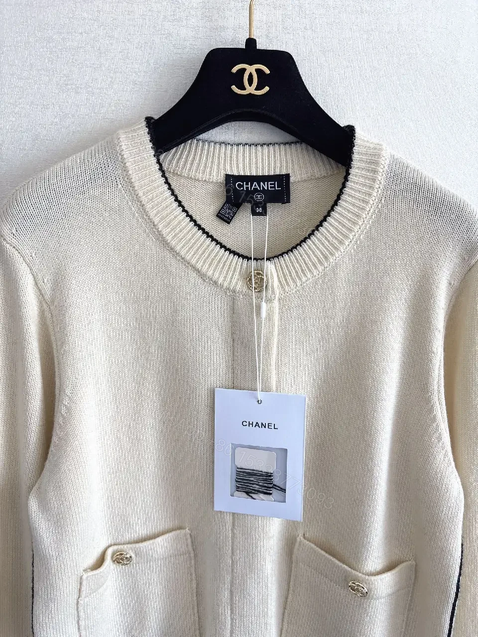 View 5 of Cream Knit Cardigan: Clean Lines, Subtle Contrast, Everyday Luxury