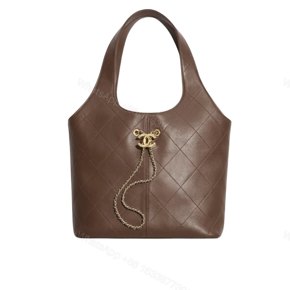 Chanel Large Shopping Bag Gold Tone Hardware Brown 32Cm — view 1