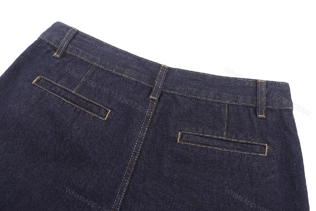 View 11 of Navy Denim Bermuda LV Logo Shorts