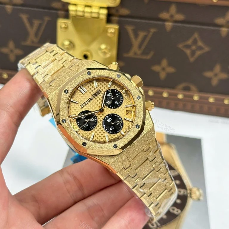 View 3 of Audemars Piguet Royal Oak Chronograph Frosted Gold 26240 Super Clone Yellow Dial