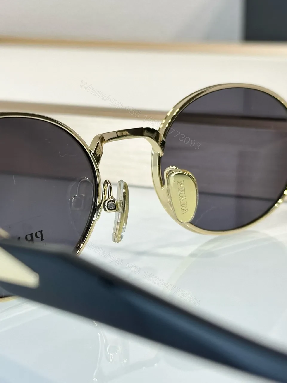 View 2 of Pink-Tint Round Frames Pearl-Style Sunglasses