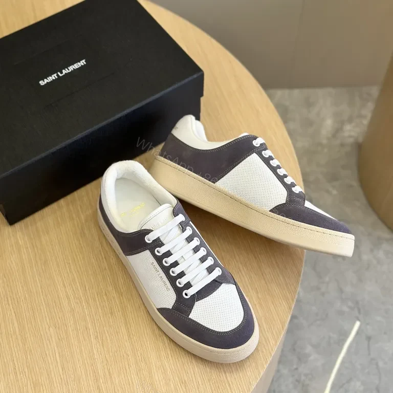View 6 of White Mesh Navy Suede Sneaker â€“ Luxury City-Style Comfort