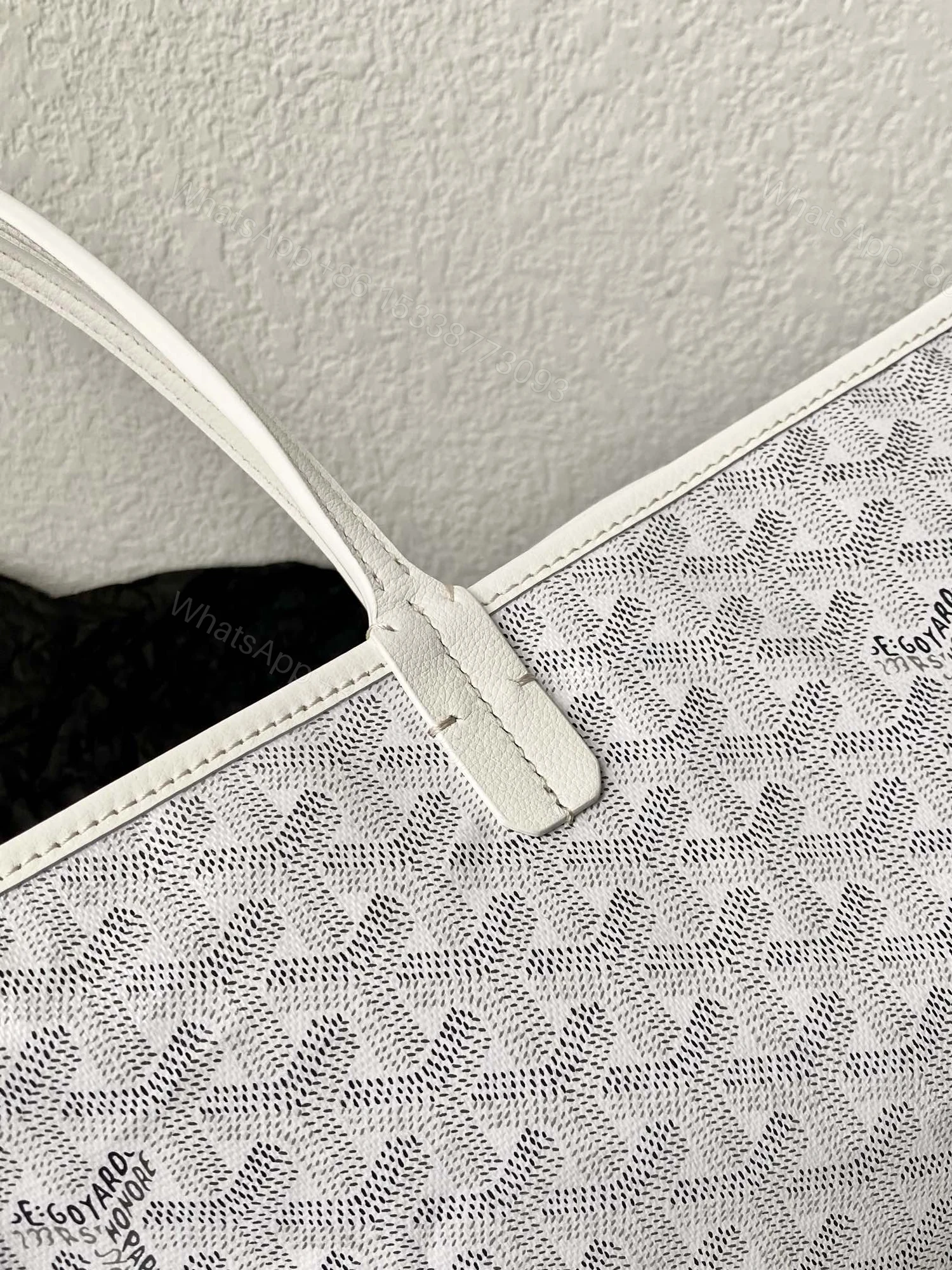 View 4 of Goyard White Goyardine Canvas & Chevroches Calfskin Saint Louis PM Tote