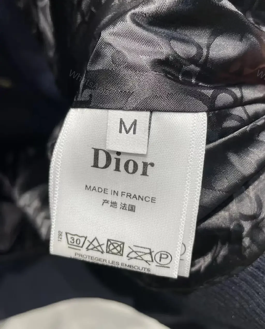 View 2 of Navy Wool-Blend Varsity Bomber with Discreet Embroidery