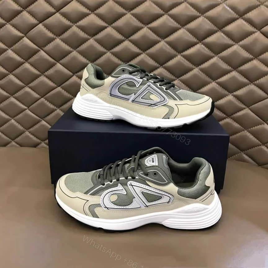 View 7 of DIOR B30 SNEAKERS OLIVE MESH AND CREAM TECHNICAL FABRIC – CD86