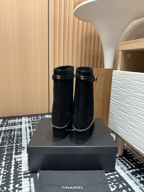 View 2 of Chanel-Inspired Black Ankle Boots: Sculpted Comfort & Style