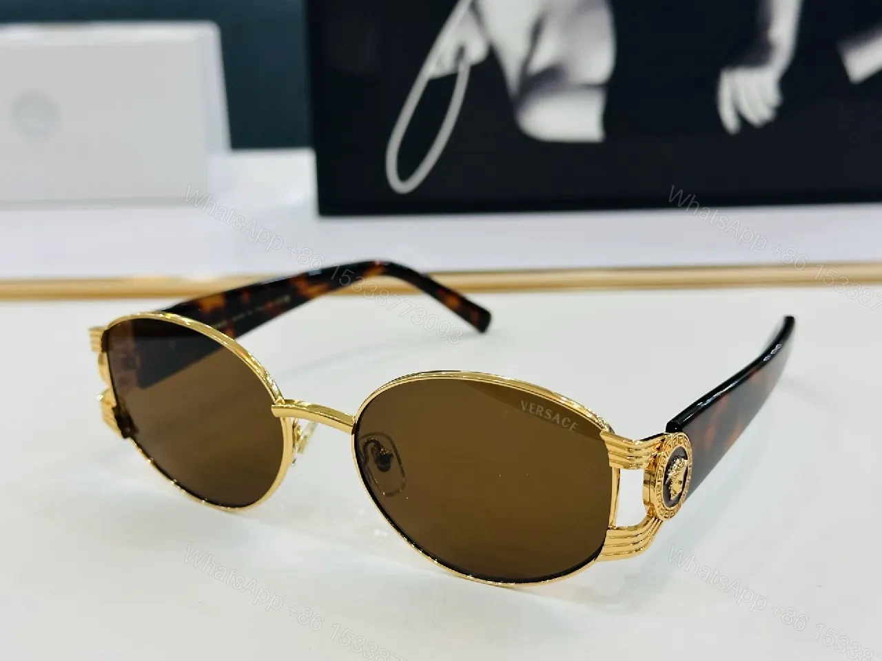 View 6 of Round Shield Sunglasses: Black Metal, Luxe Vintage, UV Protection