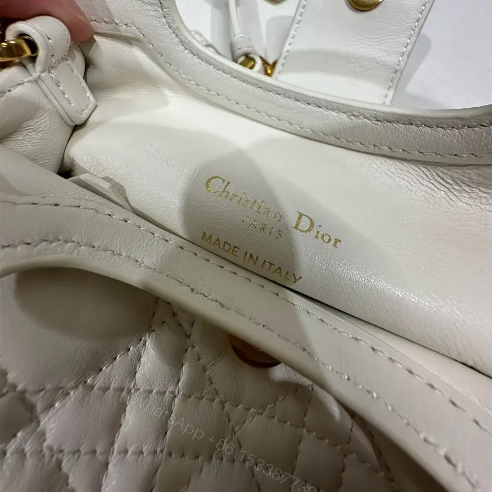 View 8 of 高仿Dior*JolieHandle系列S312M030環扣小羊皮手提包白色免檢版