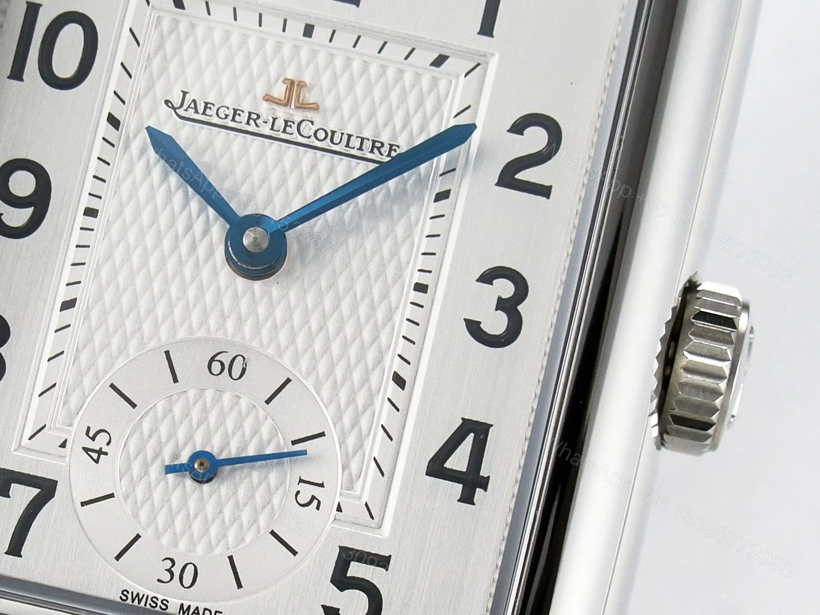View 16 of Reverso Classic Duoface Small Seconds SS MGF Best Edition White Guilloché Dial on Black Leather Strap A854A