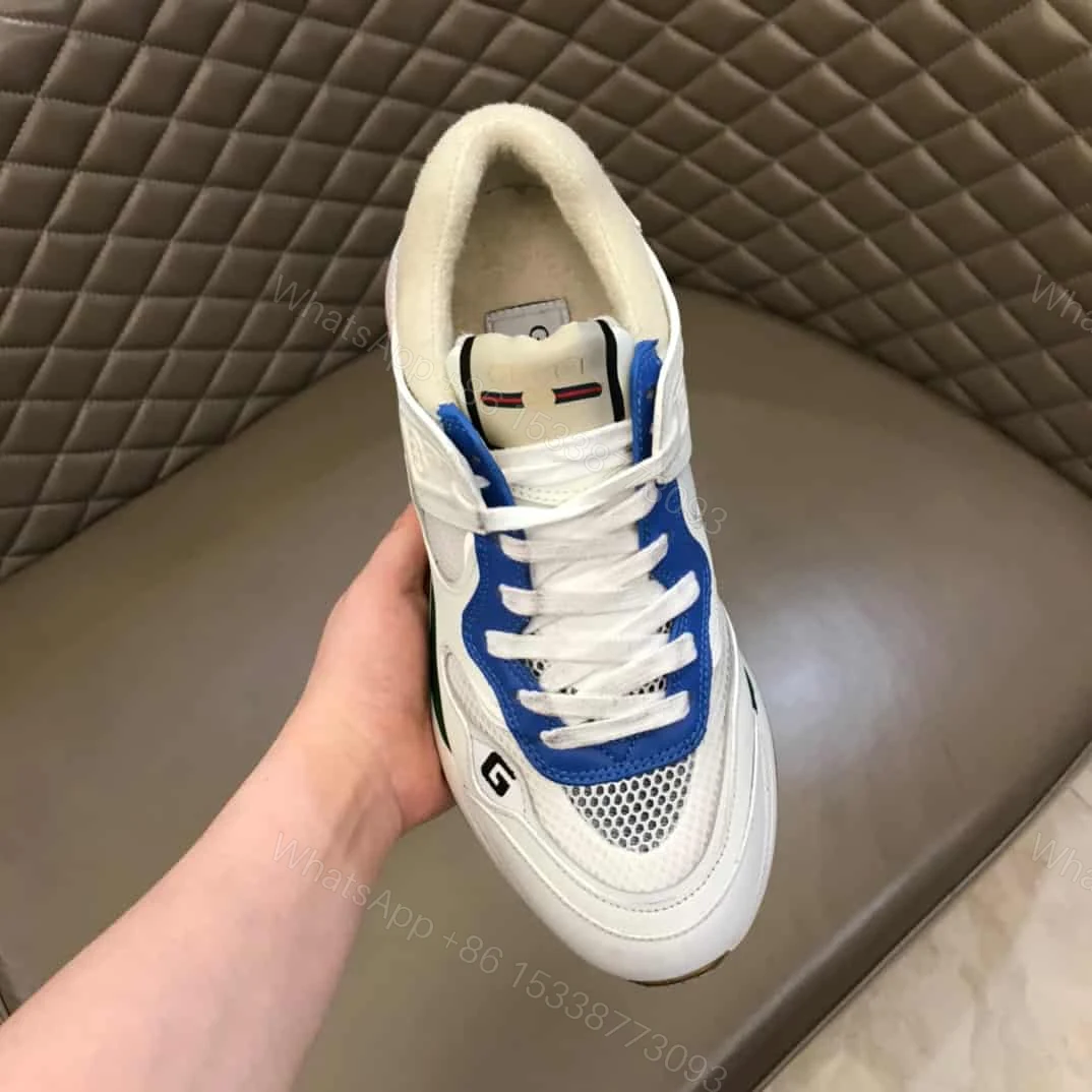 View 7 of GUCCI G LINE SNEAKERS IN LEATHER AND MESH WITH EMBROIDERED LOGO – GC117