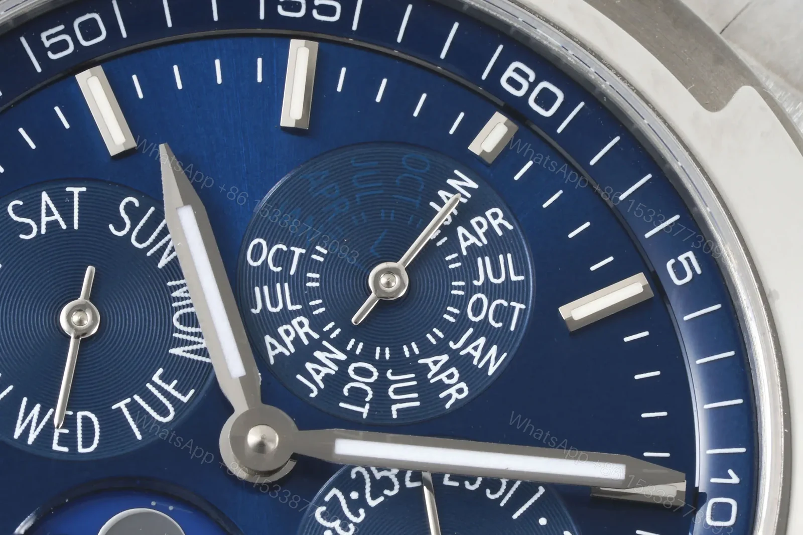 View 4 of GS Factory Vacheron Constantin Overseas Perpetual Calendar 4300V Series Watch – Blue Dial, Stainless Steel Case and Bracelet, Automatic Movement with Moon Phase