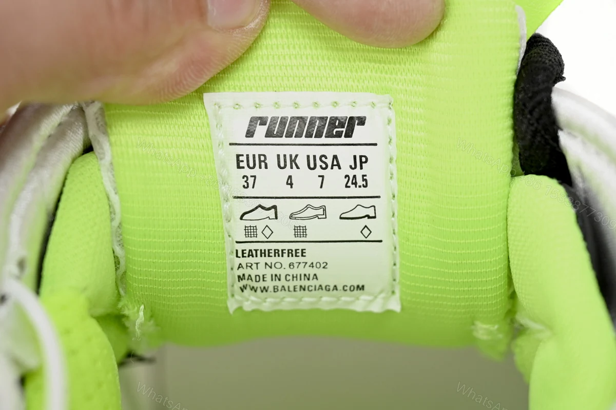 View 12 of Balenciaga Runner Black white, and Yellow 677402 W3RBP 1093